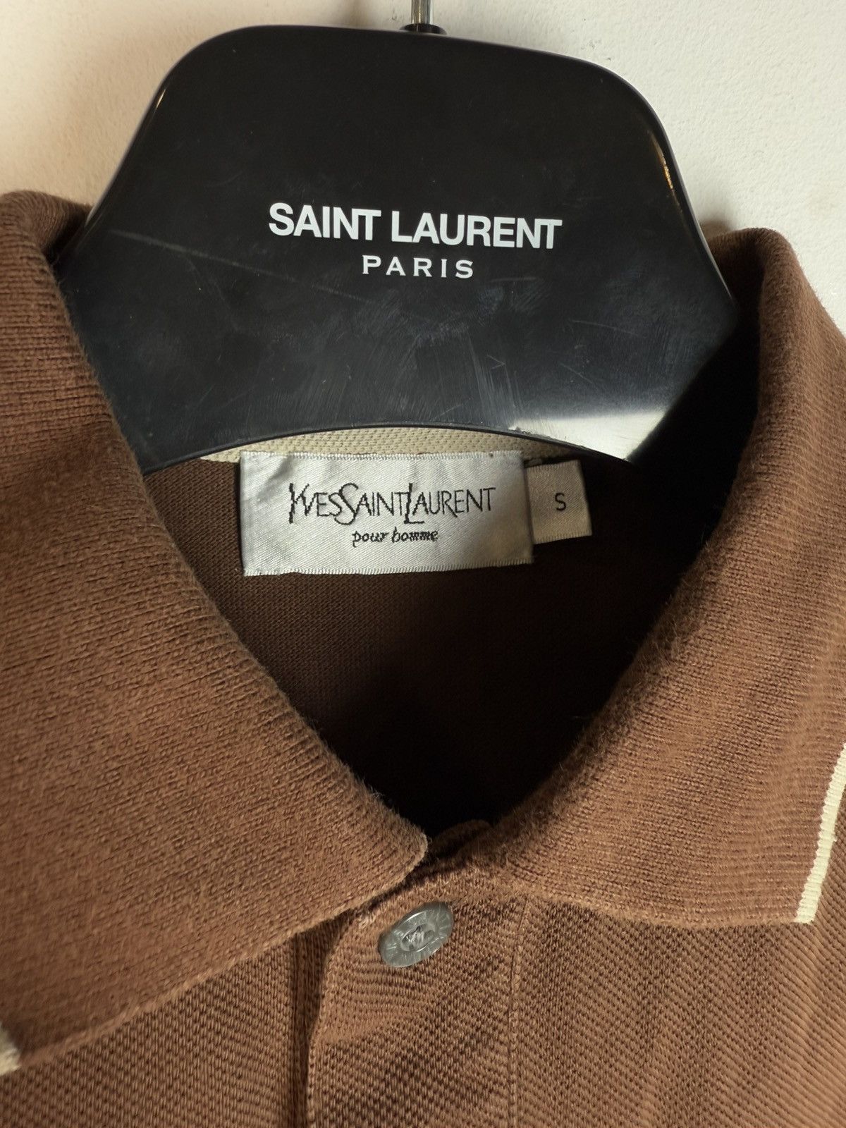 Yves Saint Laurent Brown YSL Polo Shirt YSL Tee Beige YSL Shirt Size US S / EU 44-46 / 1 - 9 Thumbnail