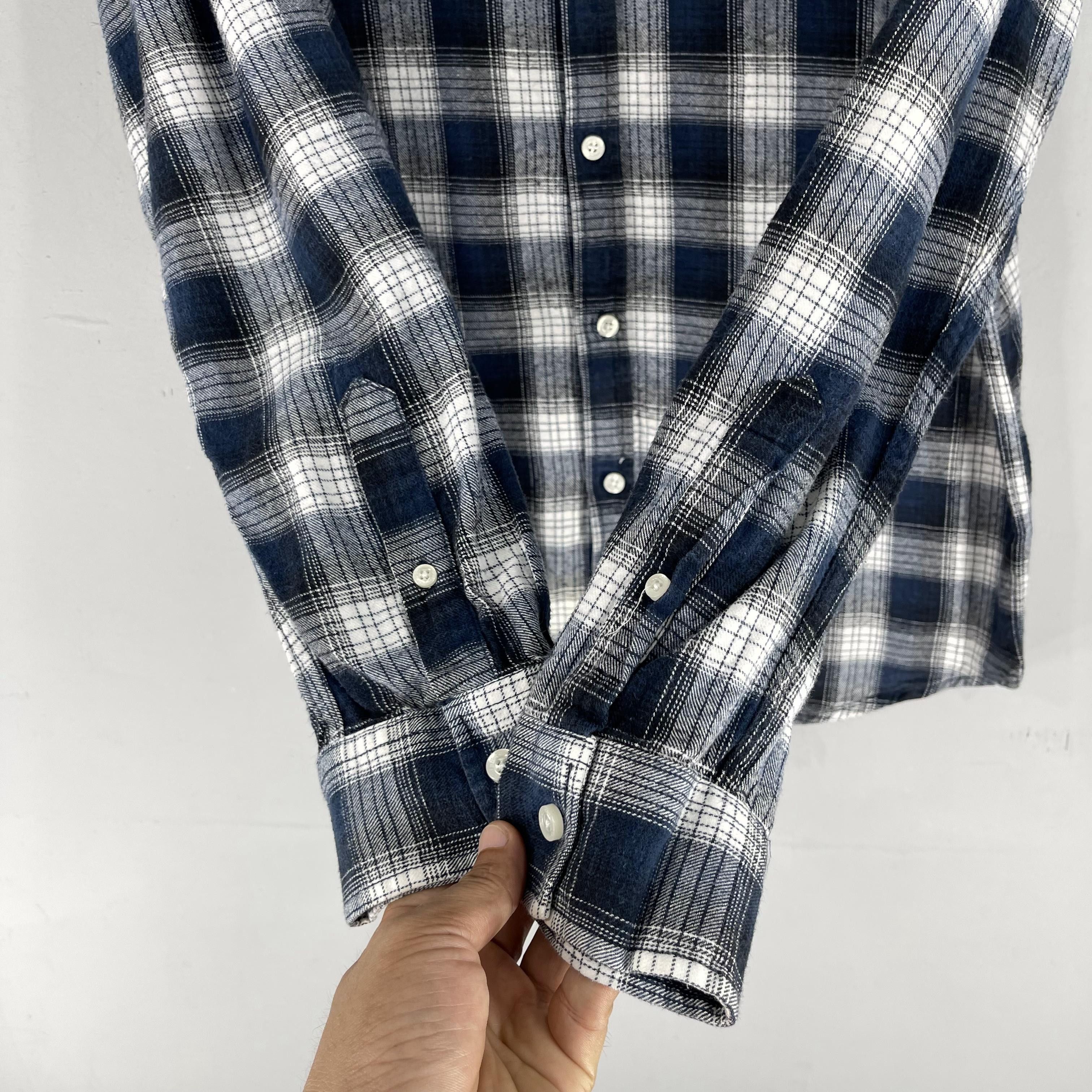 Flannel × Japanese Brand AMERICAN RAG Plaid Blue Tartan Flannel Button Up Size US M / EU 48-50 / 2 - 5 Thumbnail