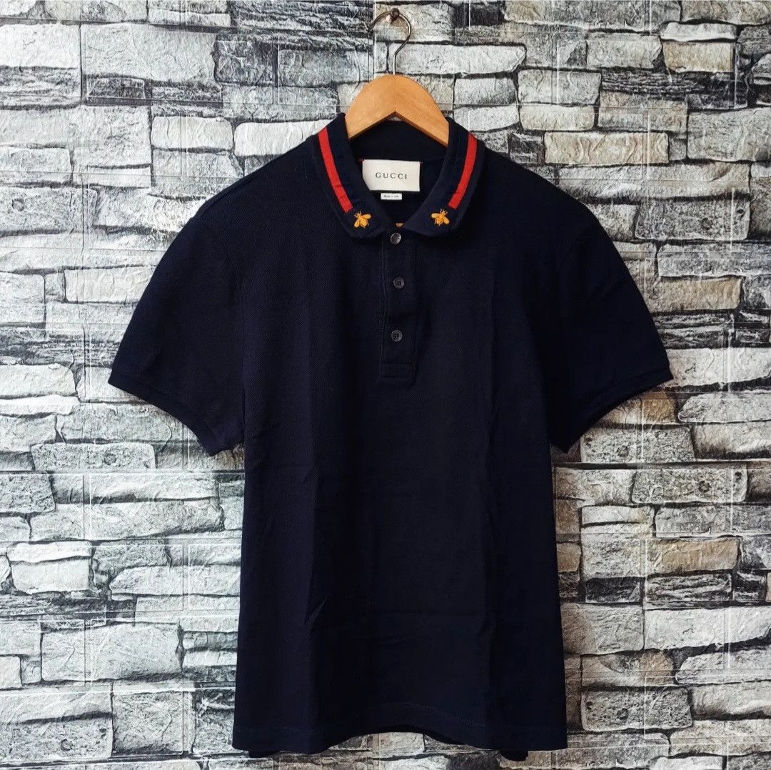 Gucci GUCCI Bee Collar Polo Shirt Size US M / EU 48-50 / 2 - 1 Thumbnail