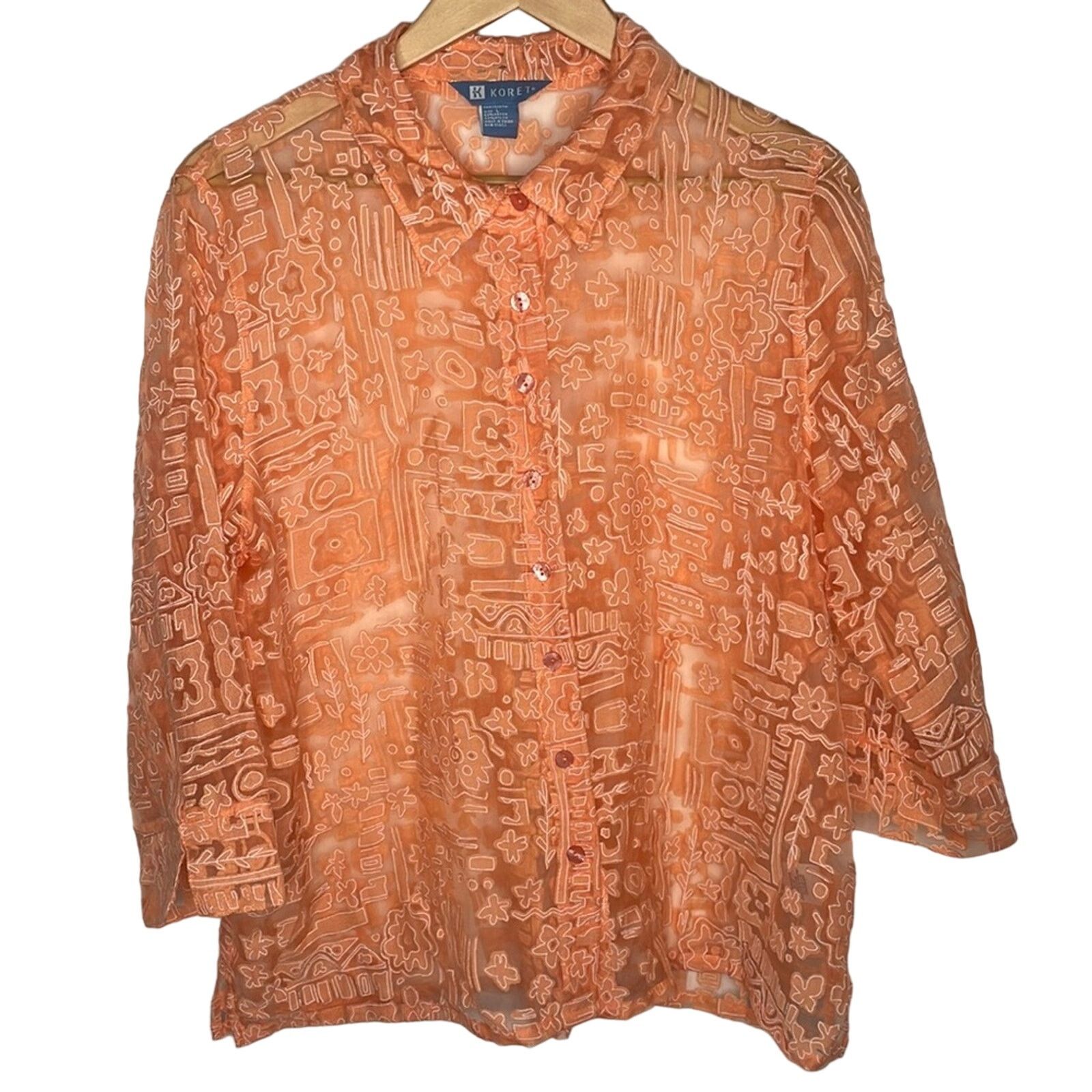 Vintage Koret Vintage Sheer Shirt Size L / US 10 / IT 46 - 1 Thumbnail