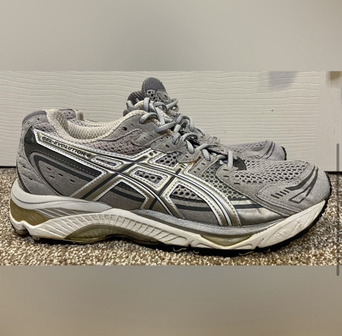 Asics ASICS Gel Evolution 6 Athletic Lace Up Shoe T164N Gray Size US 8.5 / EU 41-42 - 5 Thumbnail