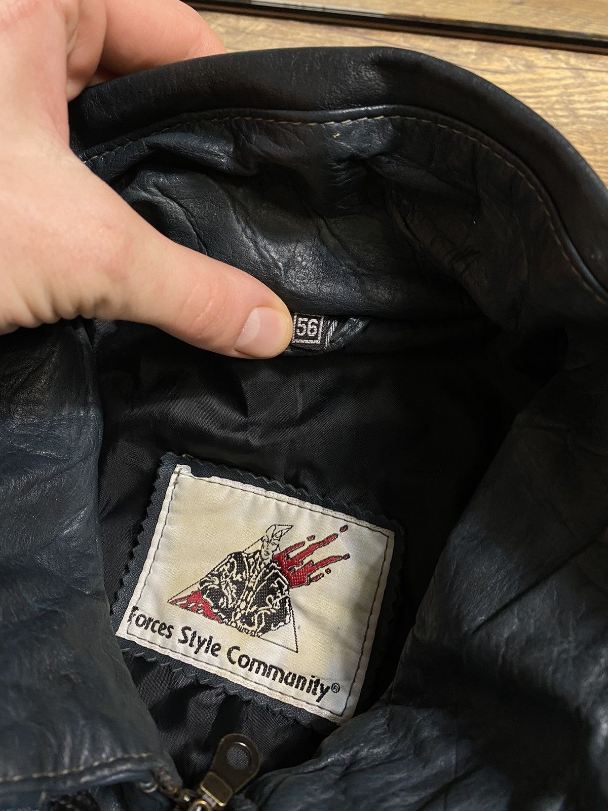 Genuine Leather Vintage Leather Bomber Jacket Forces Style Community 56 Size US XL / EU 56 / 4 - 4 Thumbnail