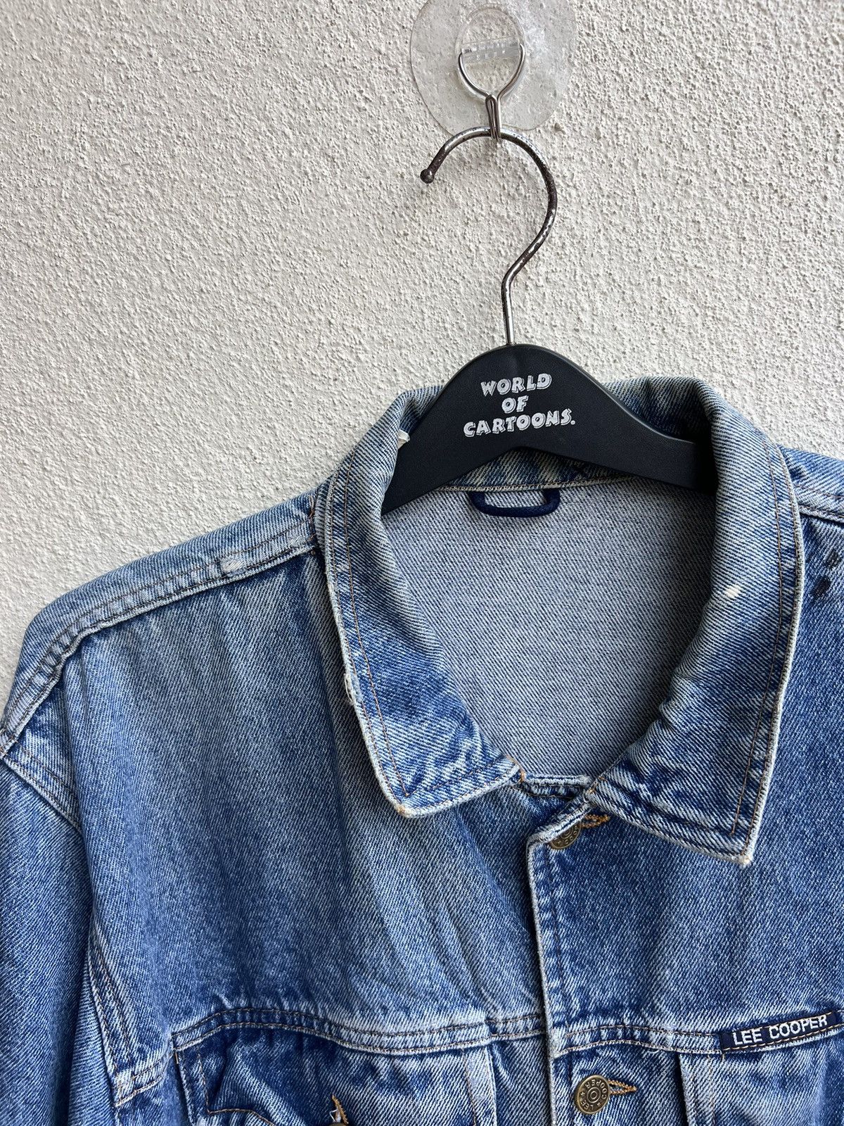 Vintage VTG 80s 90s Lee Cooper Distress Fade Denim Trucker Jacket Size US L / EU 52-54 / 3 - 7 Thumbnail
