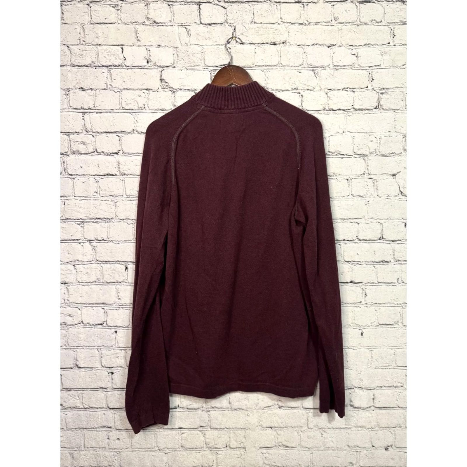 Eddie Bauer Eddie Bauer Men's Burgundy Half-Zip Sweater TL Large Knit Stand-Up Collar Zip Casual, Big & Tall, Red, Mid-Length, Regular Fit Size US L / EU 52-54 / 3 - 4 Thumbnail