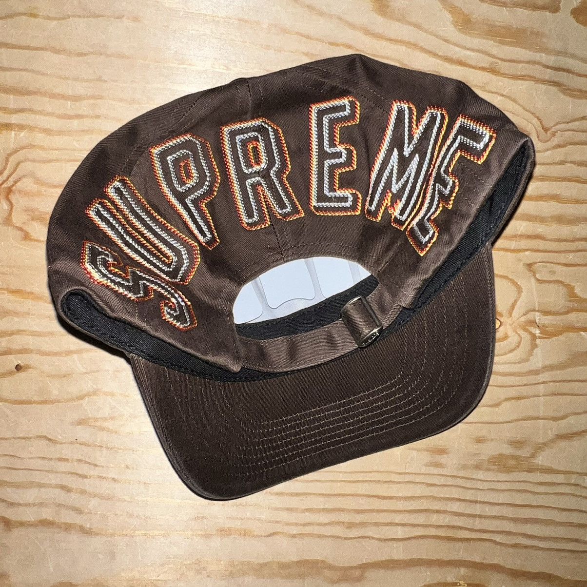 Supreme SUPREME FW23 BACK ARC 6 PANEL CAP STRAPBACK HAT BROWN NEW