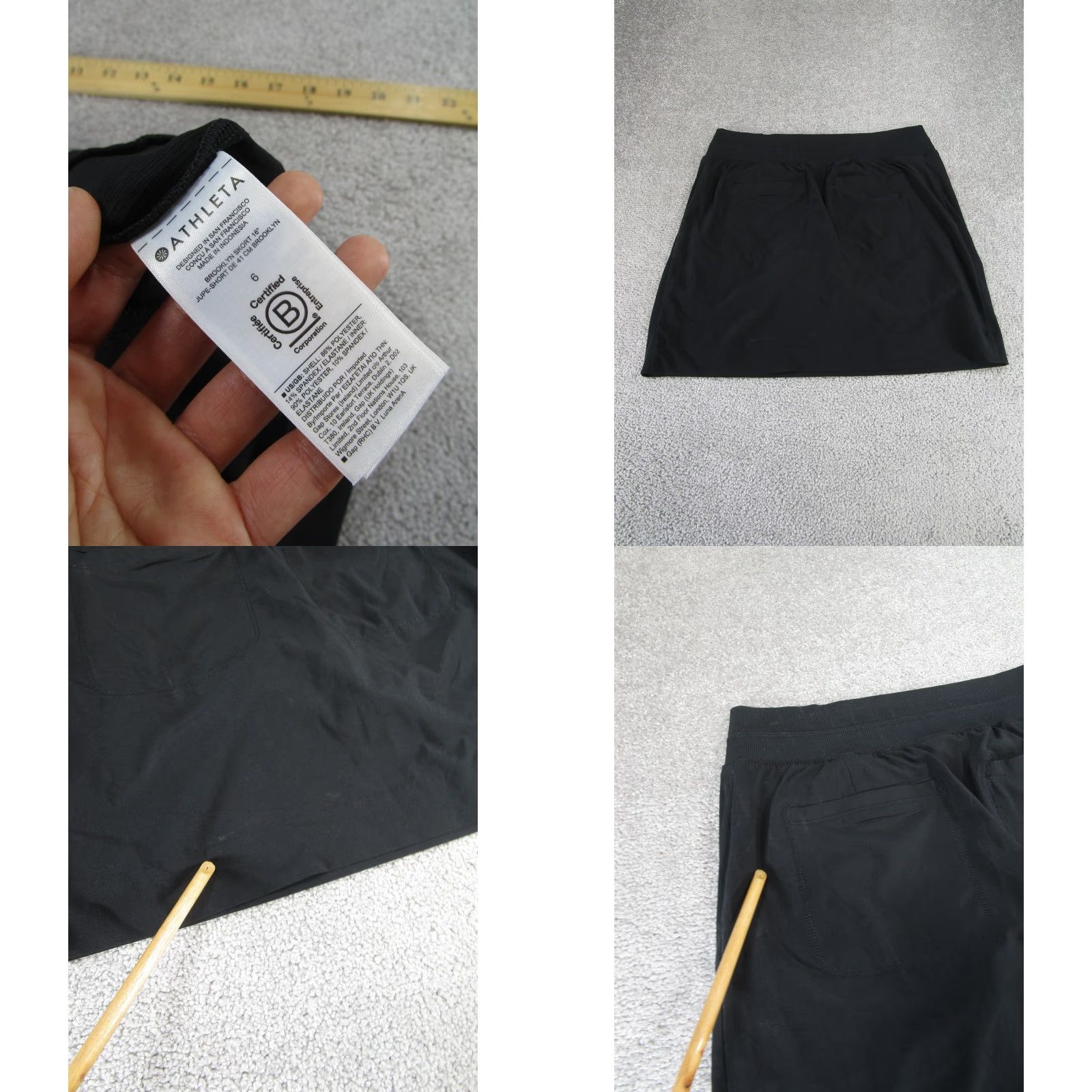 Athleta VINTAGE Athleta Womens Skort Activewear 6 Black Mini 16" Outdoor Tennis Golf Walking Women Size ONE SIZE - 8 Thumbnail