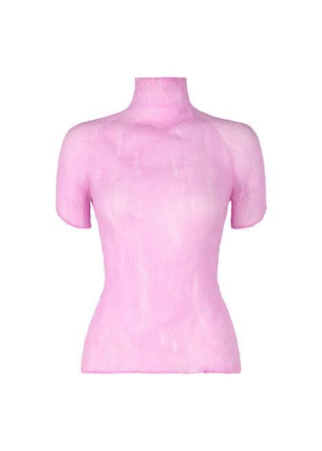 image of Issey Miyake Pink Chiffon Twist Blouse, Women's (Size Medium)
