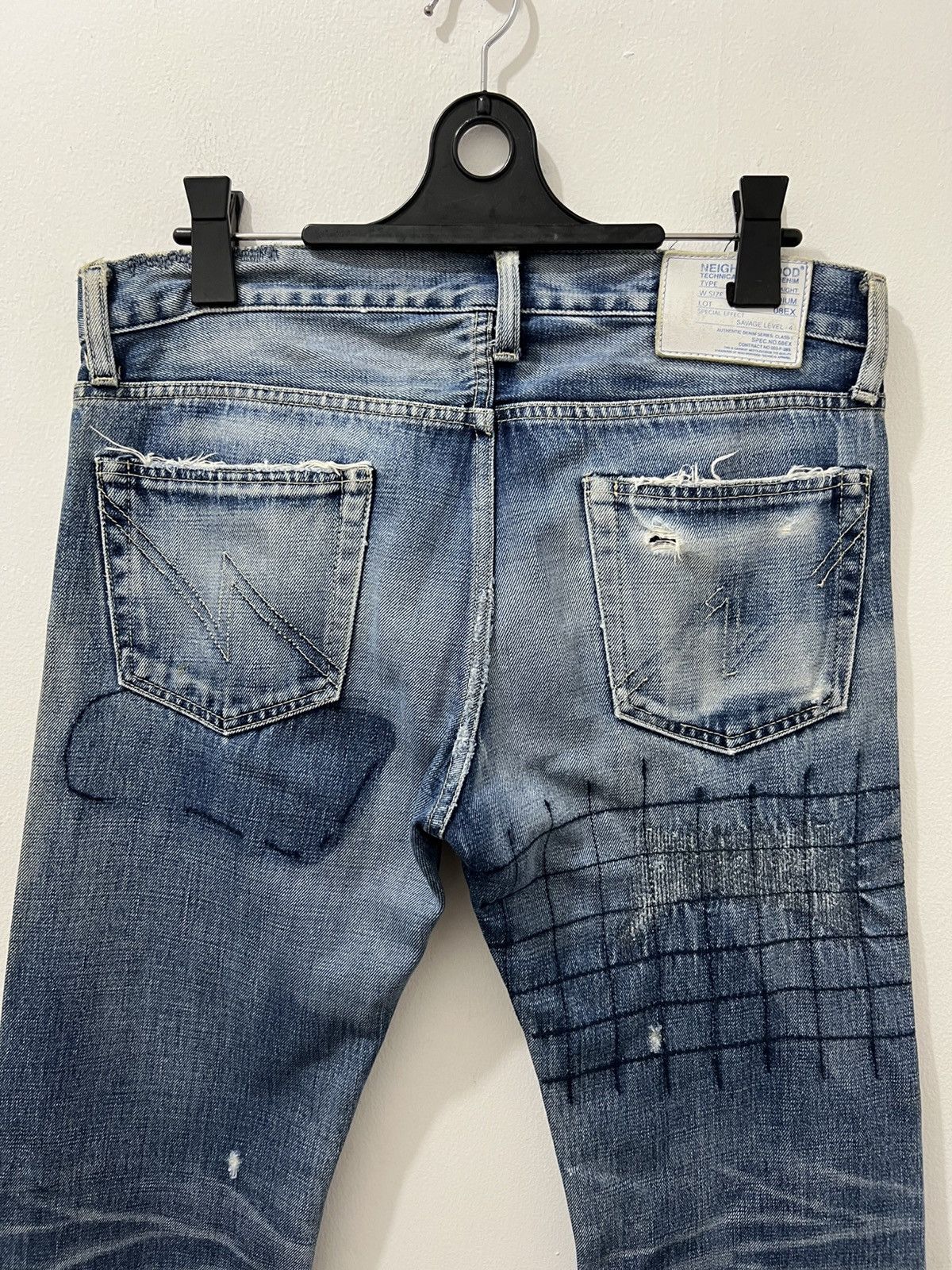 Neighborhood Neighborhood - Lot 08EX Grid Narrow Savage Denim Jeans Size US 34 / EU 50 - 10 Thumbnail