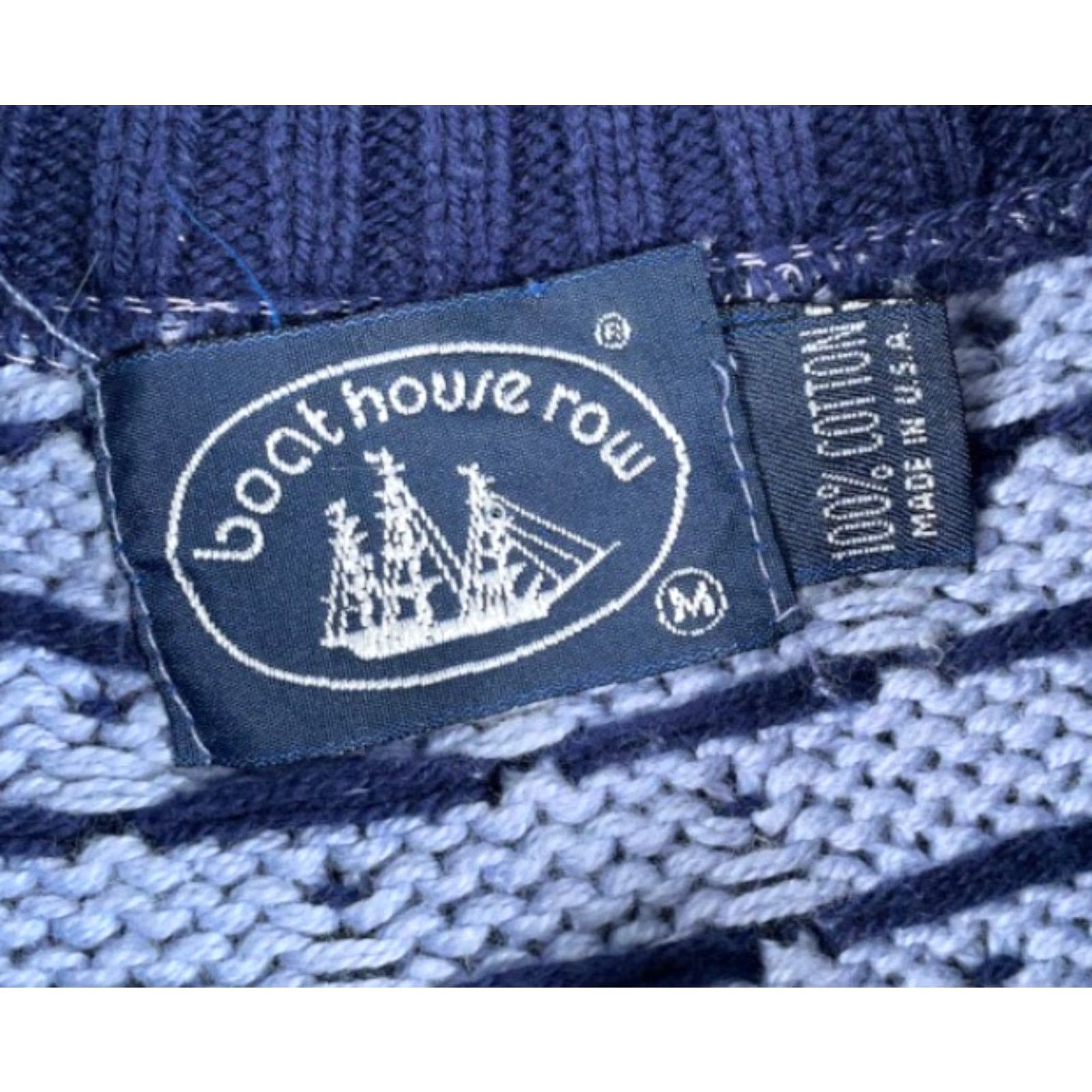 Vintage VINTAGE Boat House Row Sweater Men's Medium Blue Geometric Chunky Knit Crew Neck Pullover Casual 90s Dad Hipster Retro Size US M / EU 48-50 / 2 - 3 Thumbnail