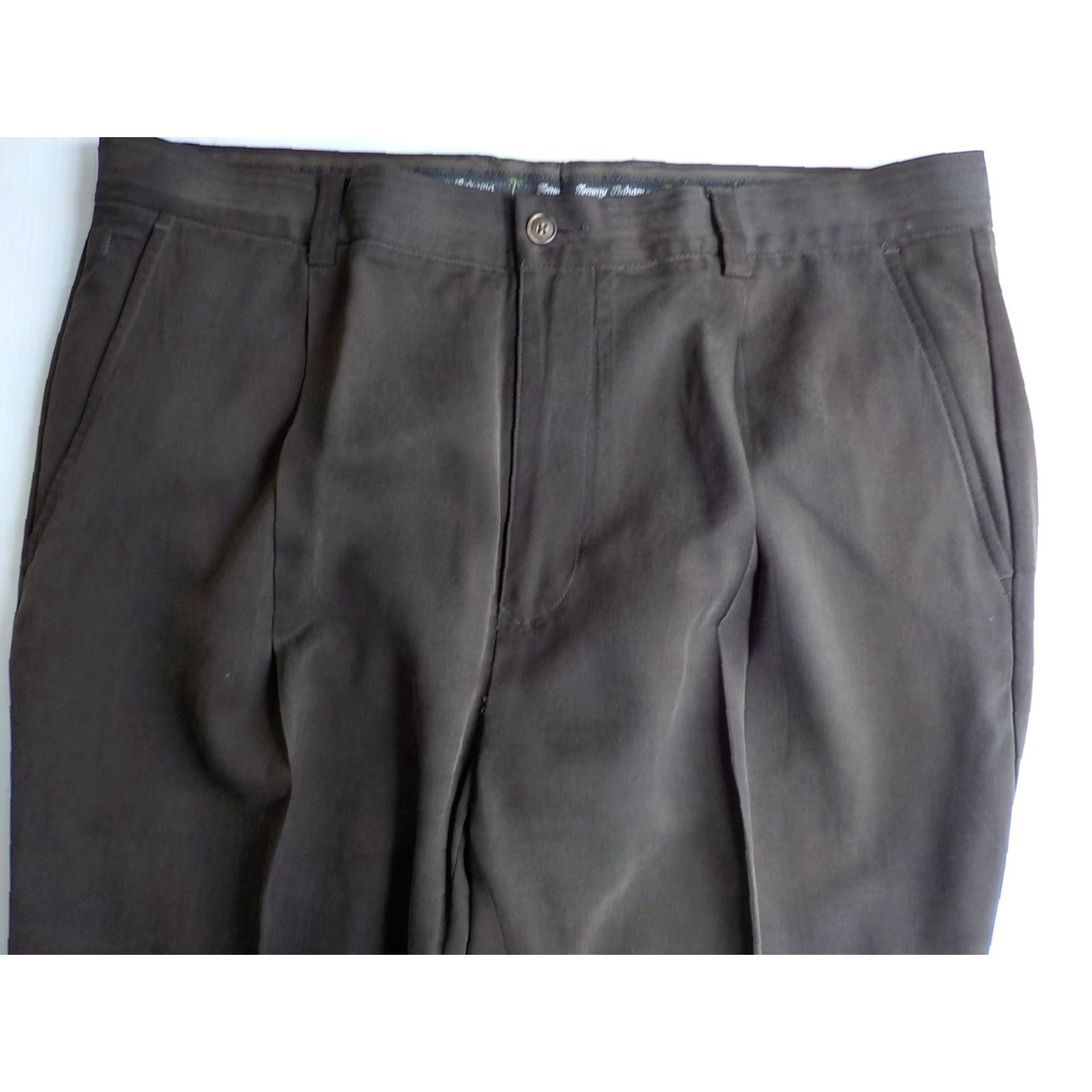 Tommy Bahama VINTAGE Tommy Bahama Dress Pants Brown 100% Silk Pleated Front 36x28 Mens Size US 36 / EU 52 - 3 Thumbnail