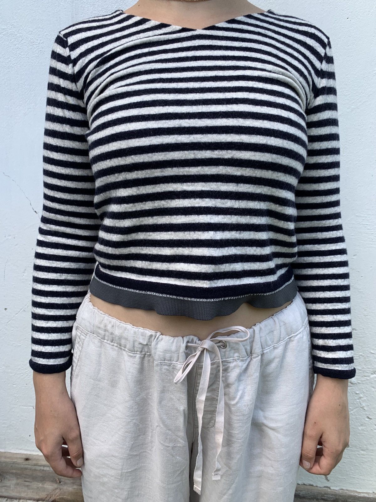 Comme des Garcons Archive Comme des Garcons Striped Wool Crop Sweater Size M / US 6-8 / IT 42-44 - 4 Thumbnail