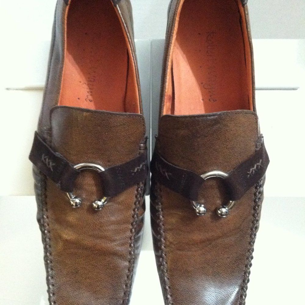 Robert Wayne ROBERT WAYNE MENS BROWN SLIP-ON DRESS SHOES SIZE: 10M Size US 10 / EU 43 - 2 Thumbnail