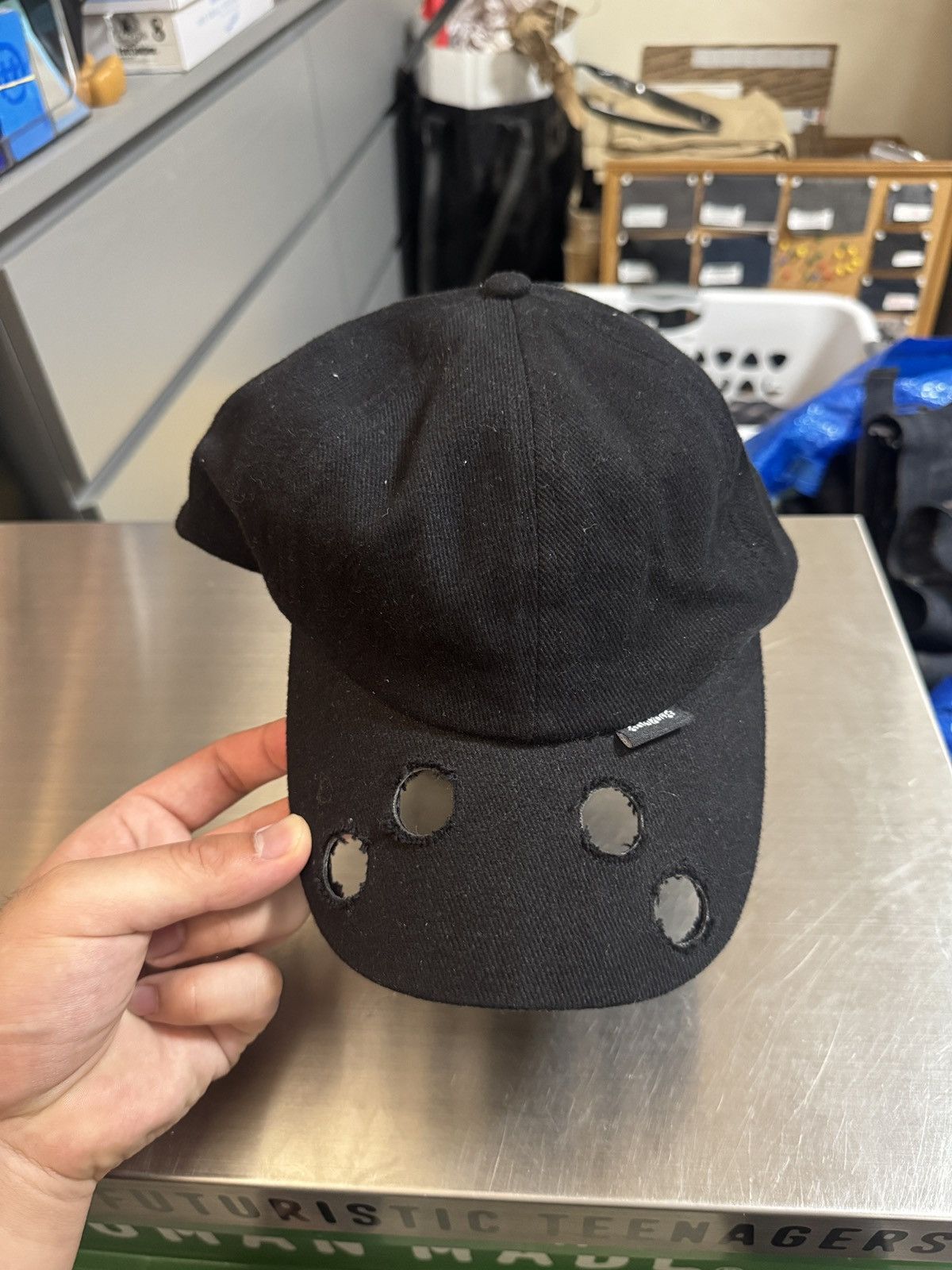 Gleb Kostin Solutions 2023 Gleb Kostin Solutions Cut Out Hole Cap Hat Black Size ONE SIZE - 2 Thumbnail