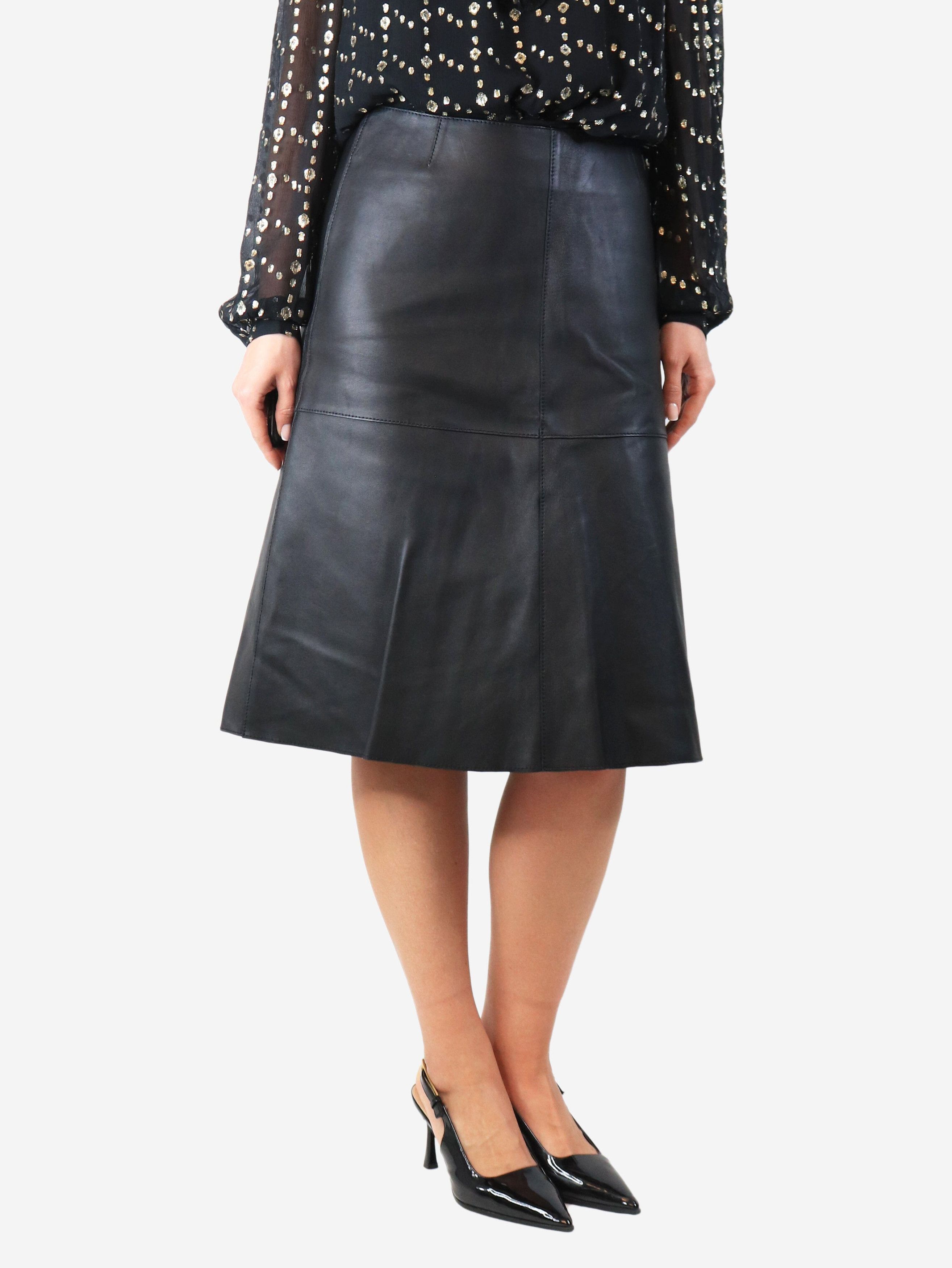 Other Black leather midi skirt Size 27" / US 4 / IT 40 - 1 Thumbnail