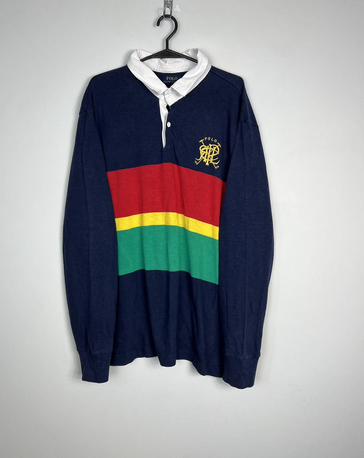 Polo Ralph Lauren Longsleeve Polo Ralph Lauren Rugby Custom Fit Size US XXL / EU 58 / 5 - 1 Thumbnail