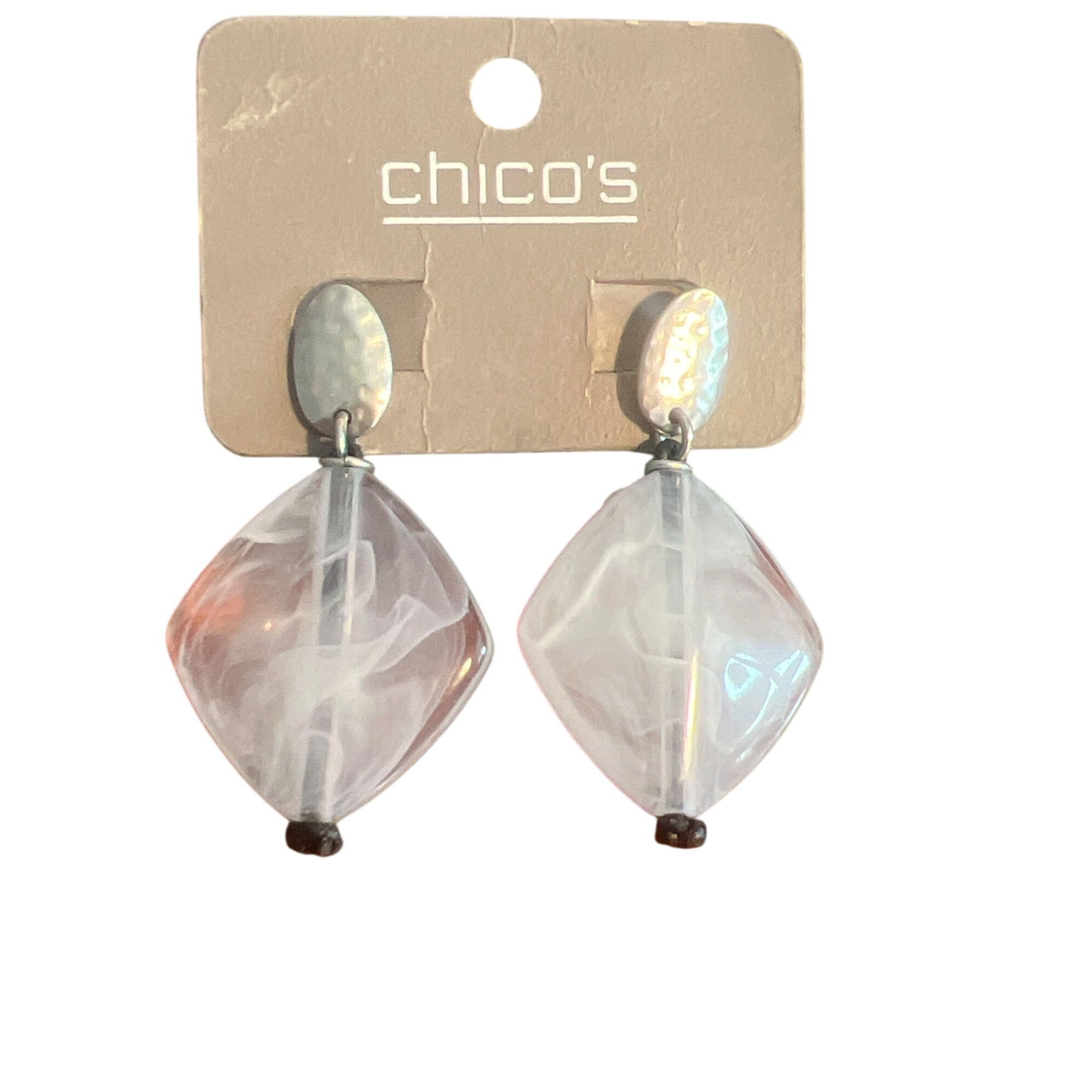 Other Chicos Glacia EP Drop Earrings Hammered Silver Tone Metal Ac Size ONE SIZE - 1 Thumbnail