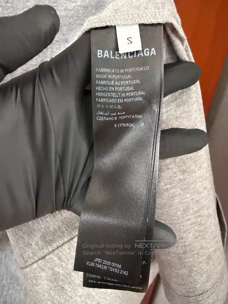 Balenciaga Balenciaga Grey New Tape Letter Short Sleeve Size US S / EU 44-46 / 1 - 4 Thumbnail