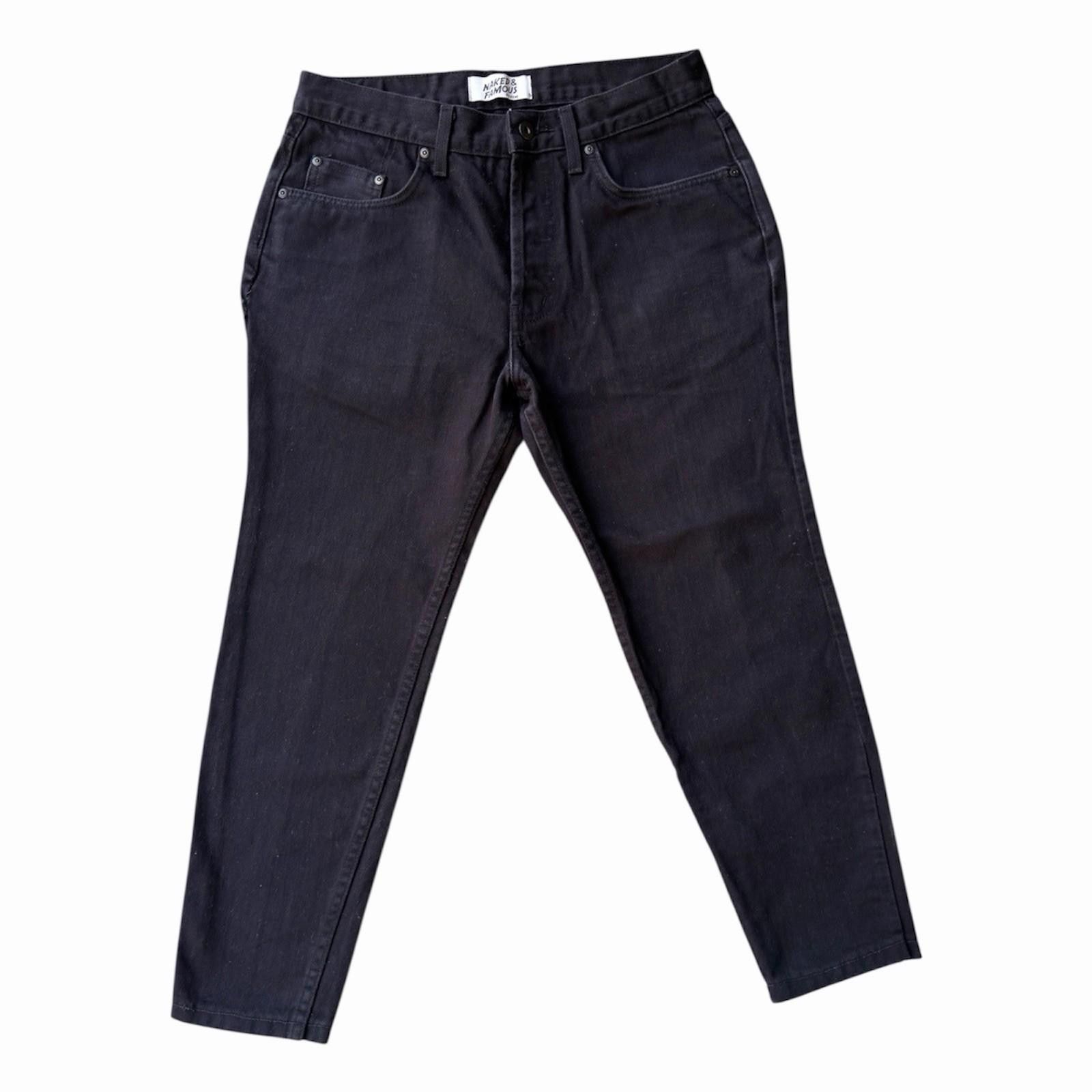 Naked & Famous Naked & Famous Easy Guy Black Selvedge Chino Pants Size 31 Size US 31 - 1 Thumbnail