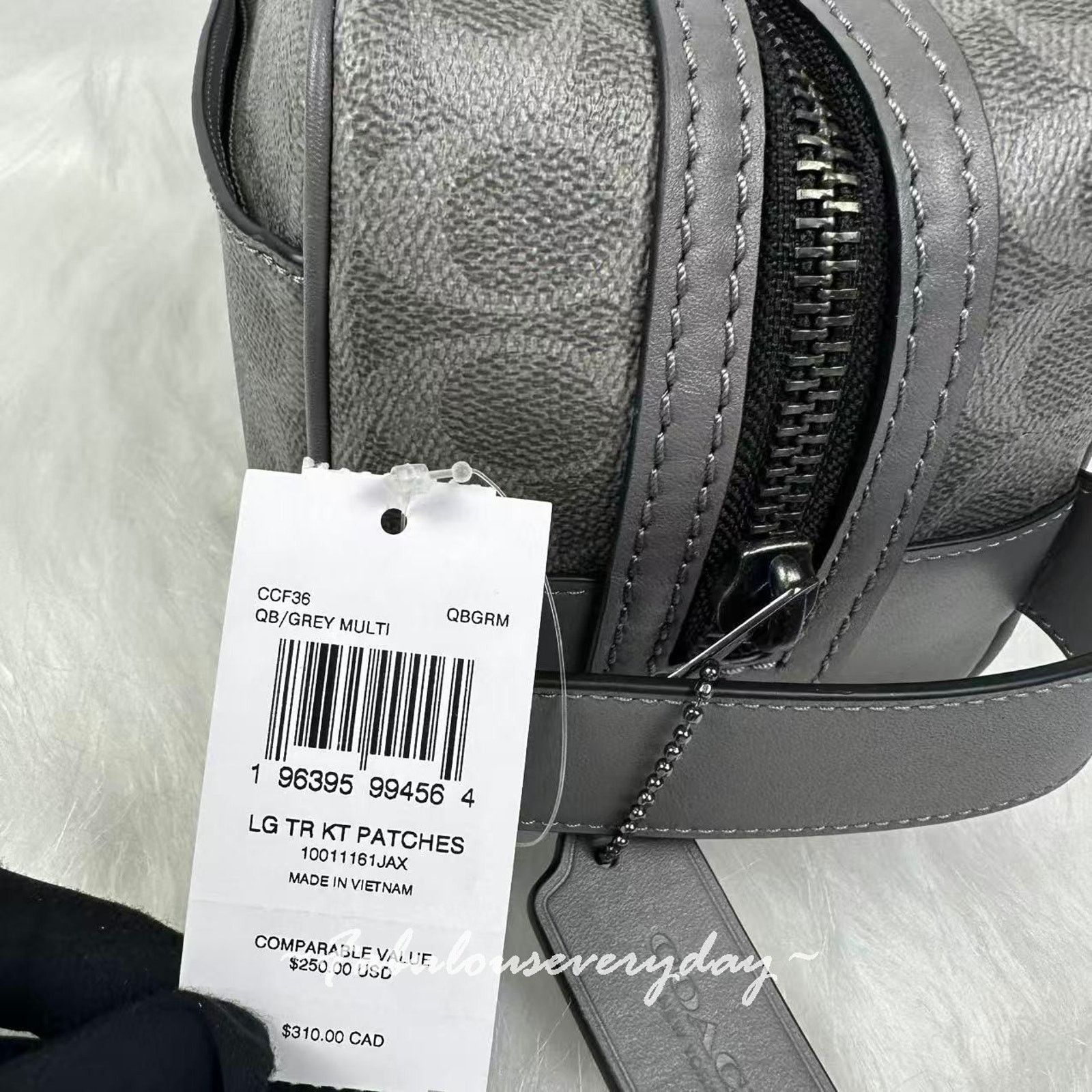 Coach Coach Men's Large Travel Kit Signature Canvas Patches Grey Size ONE SIZE - 4 Thumbnail