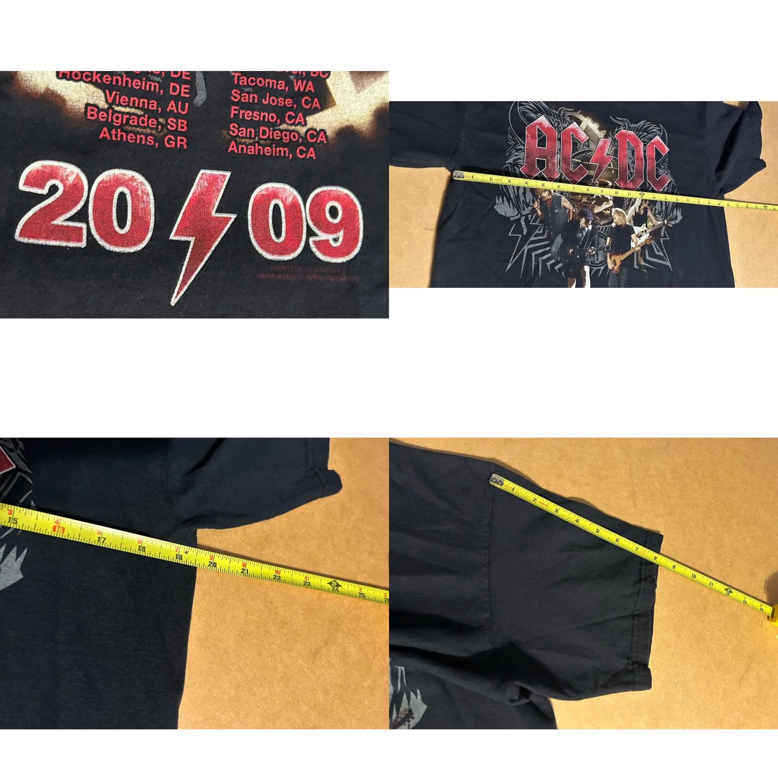 Anvil AC/DC Black Ice 2009 Tour Shirt Men Large Black Short Sleeve Crew Neck Double Sided Anvil Shirt Size US L / EU 52-54 / 3 - 9 Thumbnail