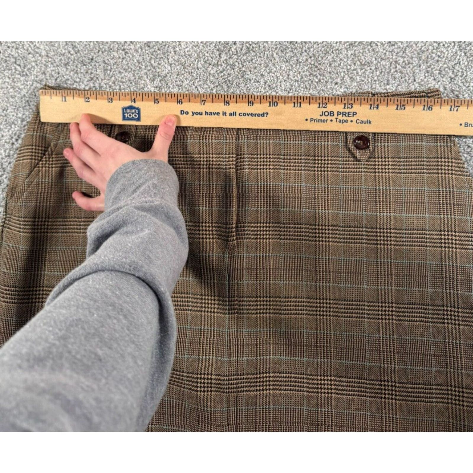 Vintage VINTAGE Petite Sophisticate Skirt Sz 12 Stretch Plaid Midi Pencil Womens 90s City Office Business Size 34" / US 12 / IT 48 - 6 Thumbnail