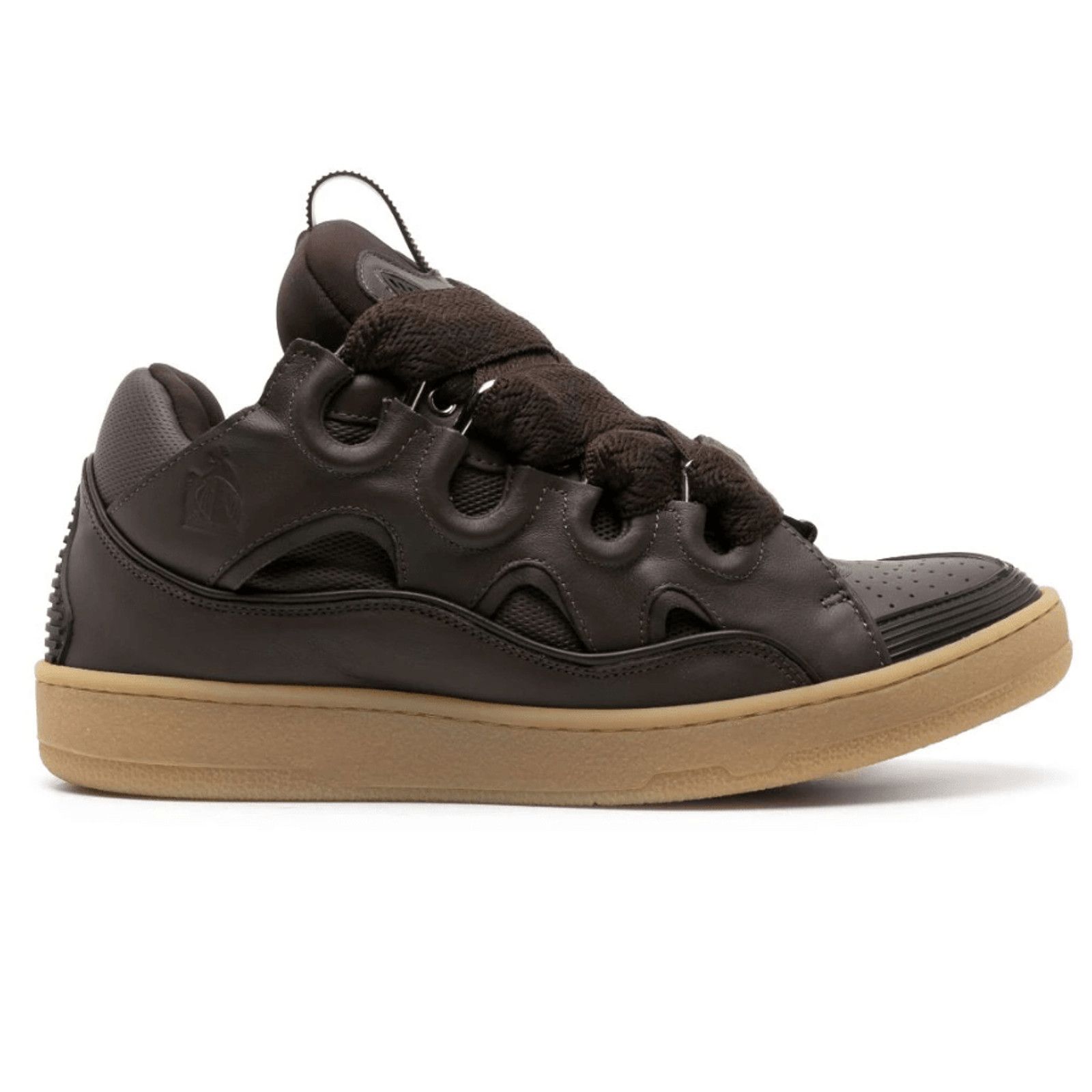 image of Lanvin Leather Curb Sneaker Brown (Gum Bottom), Men's (Size 9)