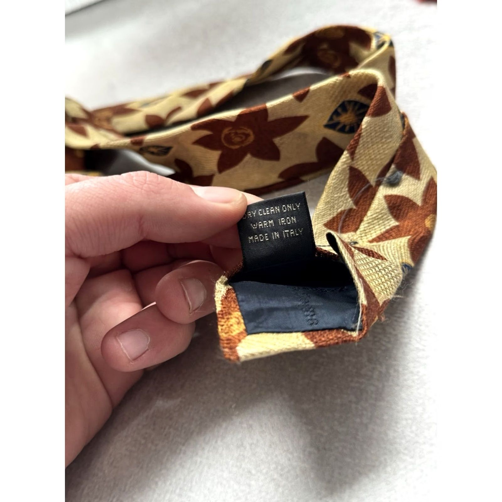 Ermenegildo Zegna VINTAGE Ermenegilão Zegna 100% Silk Flowers Logo Cravat Ties Men Size ONE SIZE - 6 Thumbnail