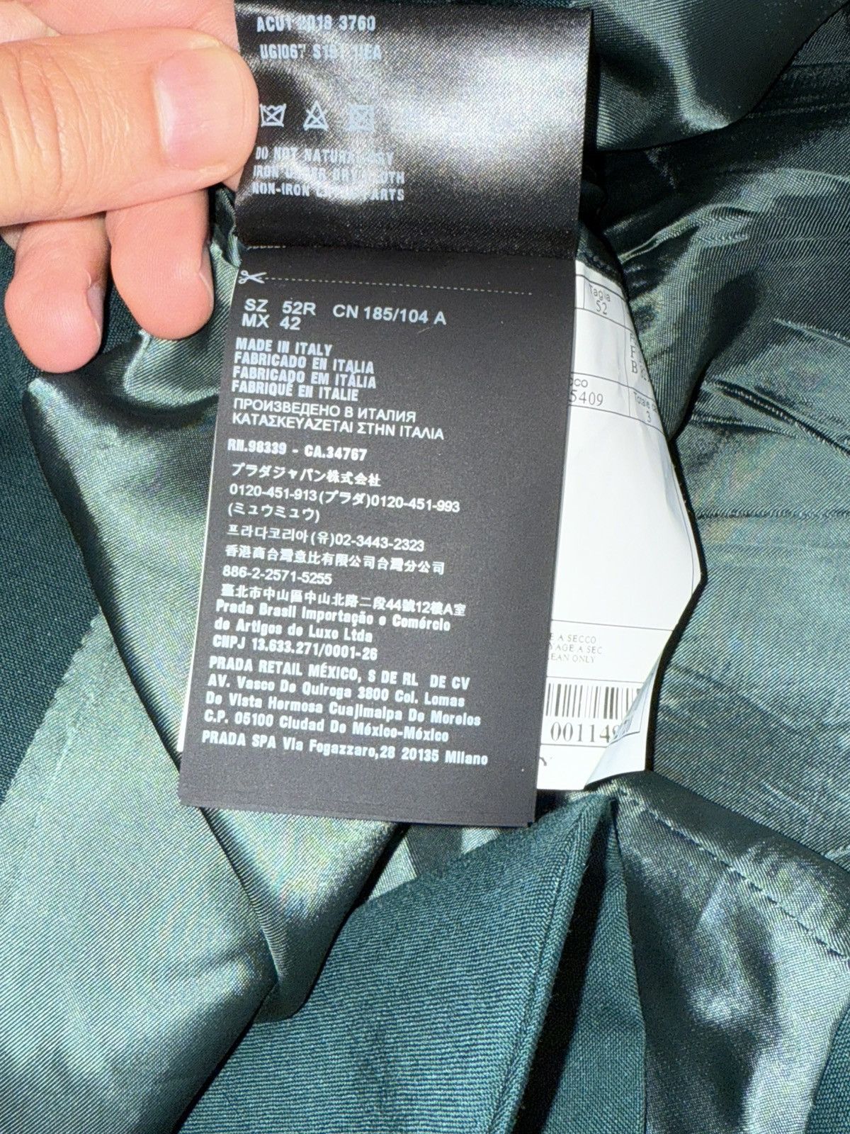 Prada $3,000 GREEN “Golfer” Mohair/Wool Blazer Size 52R - 8 Thumbnail