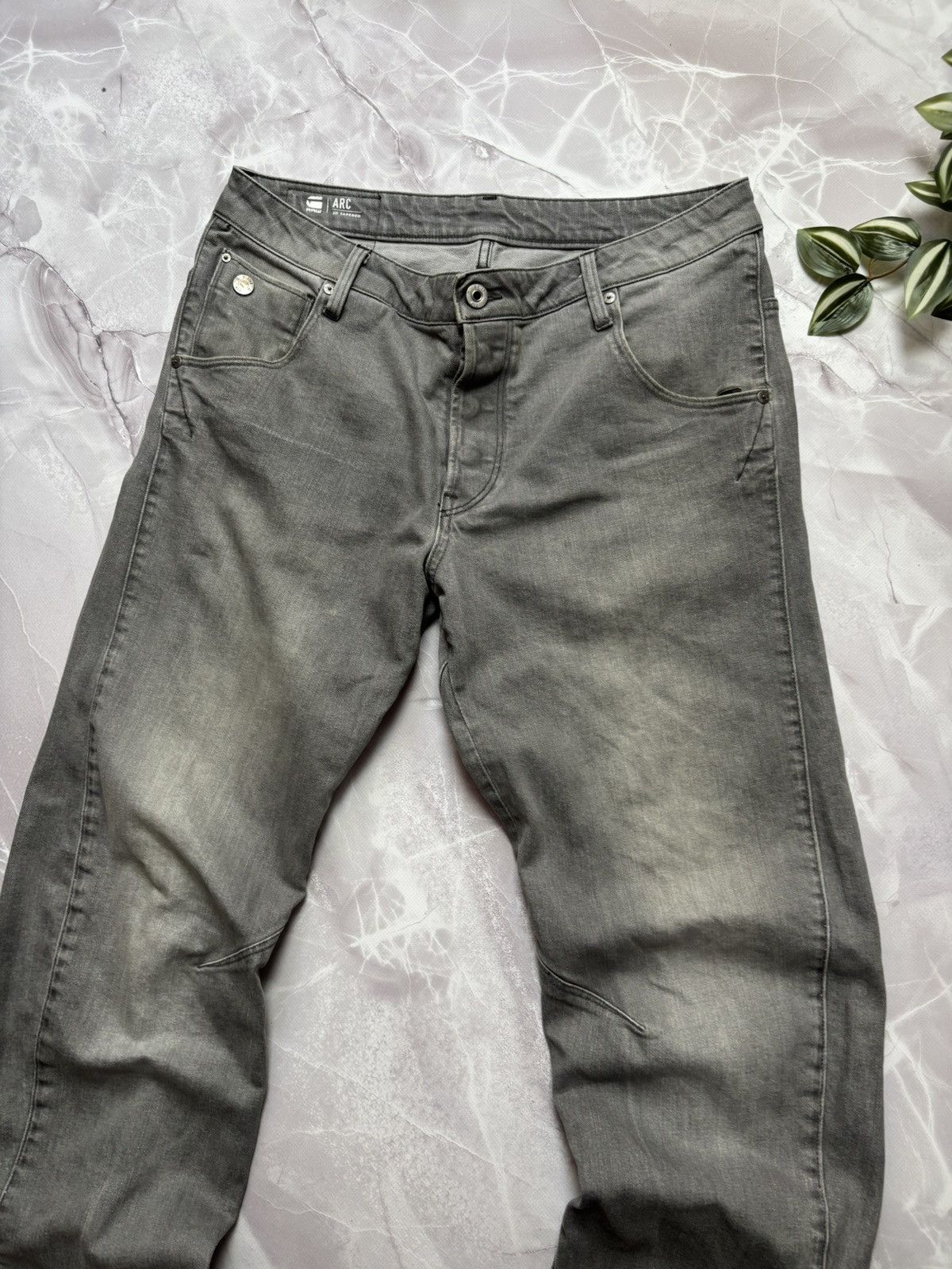 Designer × G-Star G Star Raw ARC 3D Tapered Jeans Denim Grey Mens 32 x 34 Size US 32 / EU 48 - 2 Thumbnail