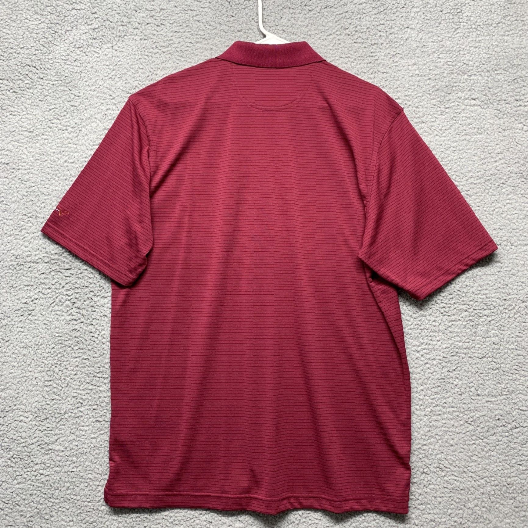 Vintage Greg Norman Polo Shirt Mens Large Burgundy Striped Playdry Jersey LG Golf Sports Shirt Size US L / EU 52-54 / 3 - 4 Thumbnail