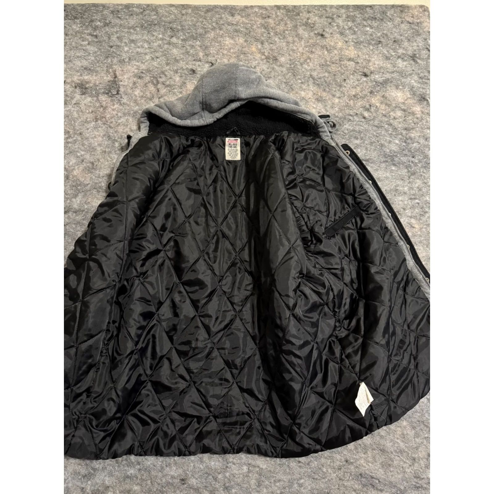 Dickies Dickies Canvas Hooded Quilt Lined Jacket Mens XL Black Bomber Jacket Zip Full Zip Hooded Lined Workwear Casual Short Short Sleeve? Size US XL / EU 56 / 4 - 7 Thumbnail