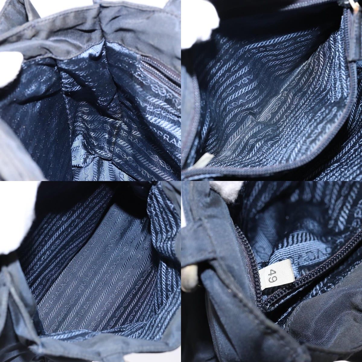 Prada PRADA Hand Bag Nylon Navy Gold Size ONE SIZE - 12 Thumbnail