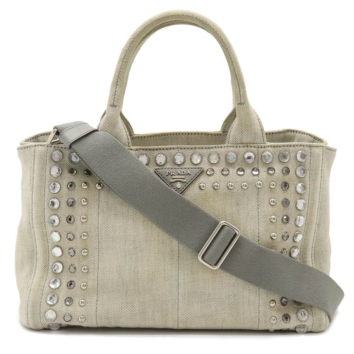 Prada Prada Prada Denim Canvas CANAPA Tote Bag 1BG439 Denim Tote Bag 1BG439 in Good Condition Size ONE SIZE - 1 Thumbnail