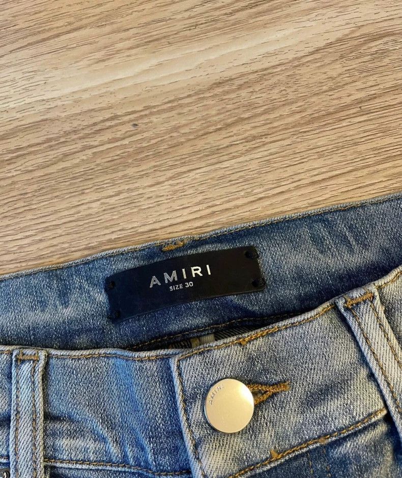 Amiri Amiri artistic colorful patched blue denim pants Size US 30 / EU 46 - 2 Thumbnail