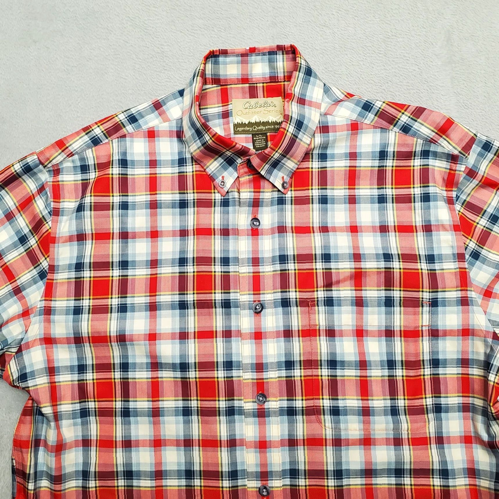 Vintage VINTAGE Cabela's Shirt Men L Red Plaid Button Short Sleeve 100% Cotton Casual Size US L / EU 52-54 / 3 - 2 Thumbnail