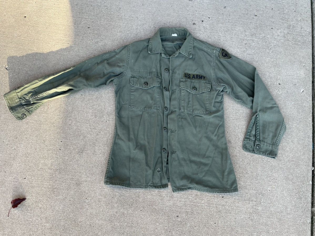 Vintage US Army Military OG-107 Utility Fatigue Shirt Size US M / EU 48-50 / 2 - 1 Thumbnail