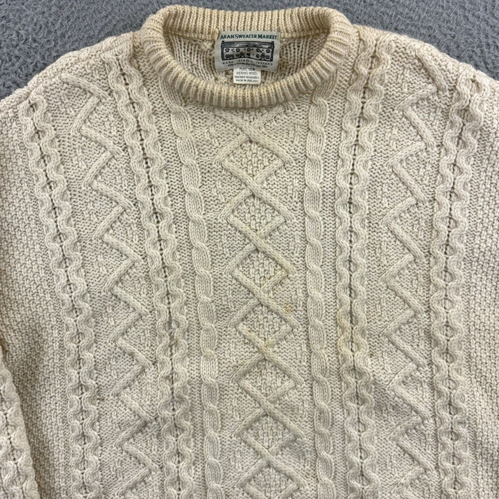 Vintage VINTAGE Aran Crafts Sweater Mens 2XL Beige Cable Knit Fisherman Wool Pullover Size US XXL / EU 58 / 5 - 3 Thumbnail