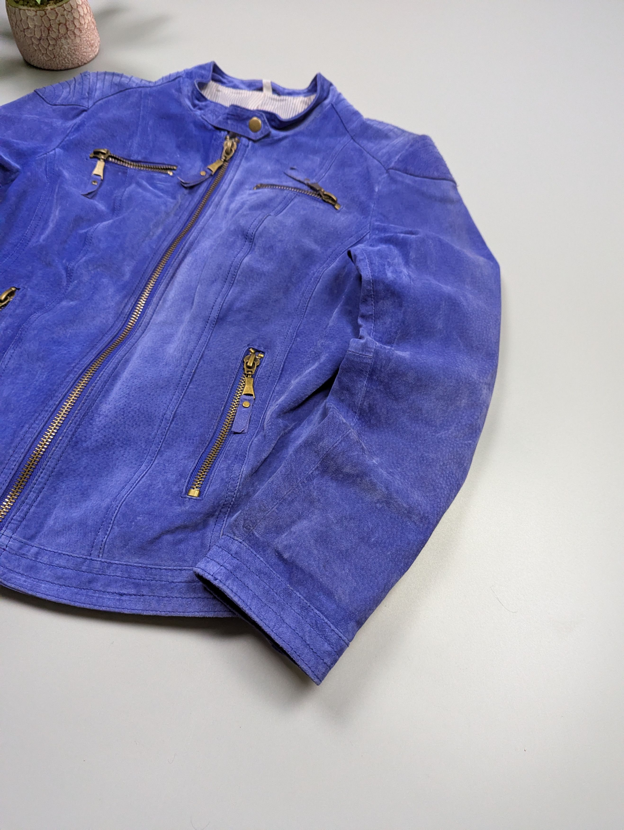 Vintage Vintage Women’s Purple Real Leather Biker Jacket Size M / US 6-8 / IT 42-44 - 7 Thumbnail