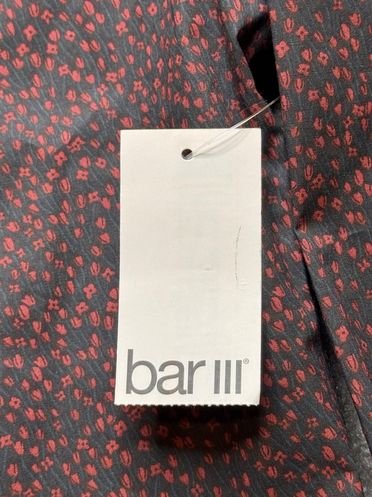 Bar III Bar III Men's Lg 16-16.5 Slim Fit Blk/Red AOP LS [711] Size 42R - 4 Thumbnail
