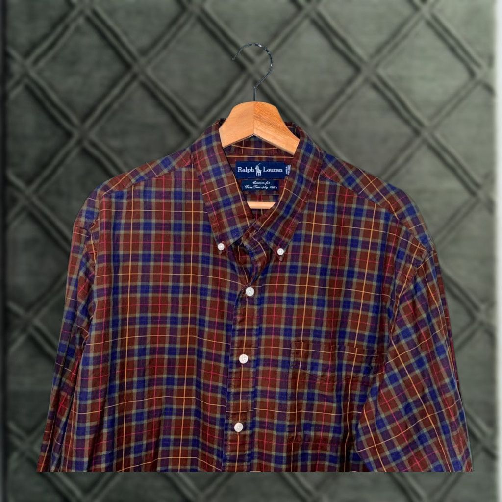 Polo Ralph Lauren VINTAGE Polo Ralph Lauren Plaid Shirt Men XXL Custom Fit 100% Cotton EUC Size US XXL / EU 58 / 5 - 1 Thumbnail