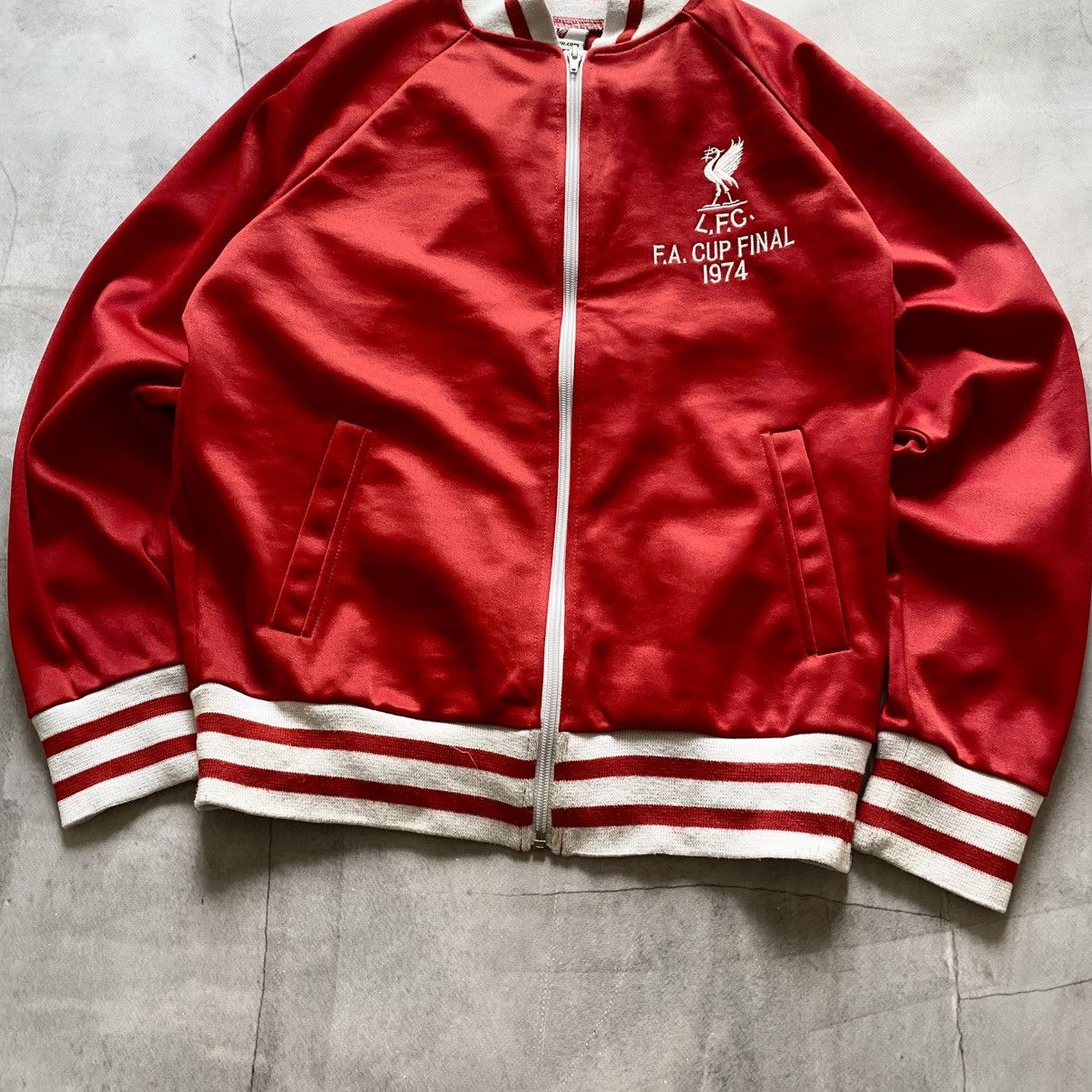 Vintage Liverpool F.A. Cup Final 1974 Score Draw Zip Track Jacket Size US M / EU 48-50 / 2 - 3 Thumbnail