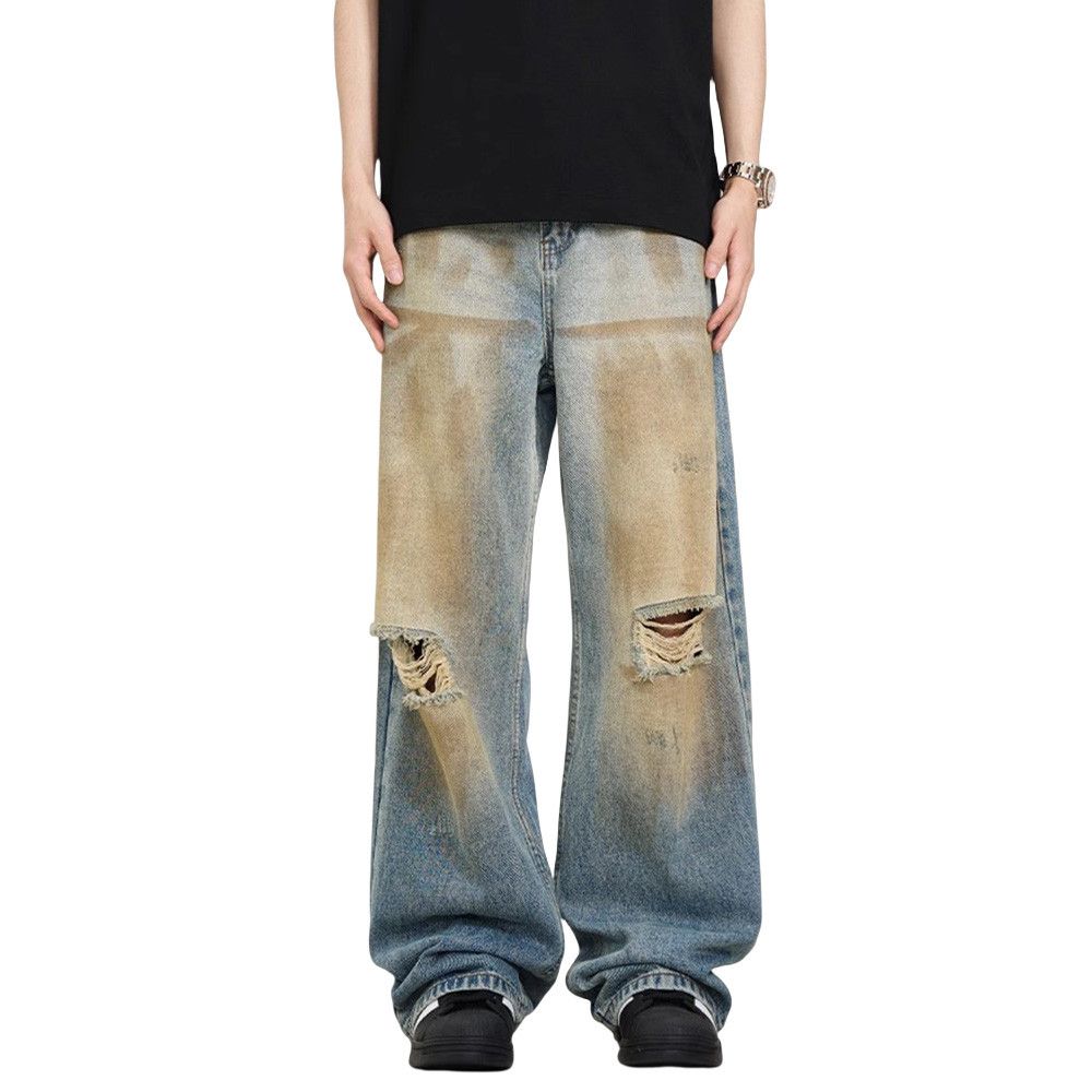Jean × Vintage Ripped Dirty Wash Jeans Size US 29 - 4 Thumbnail