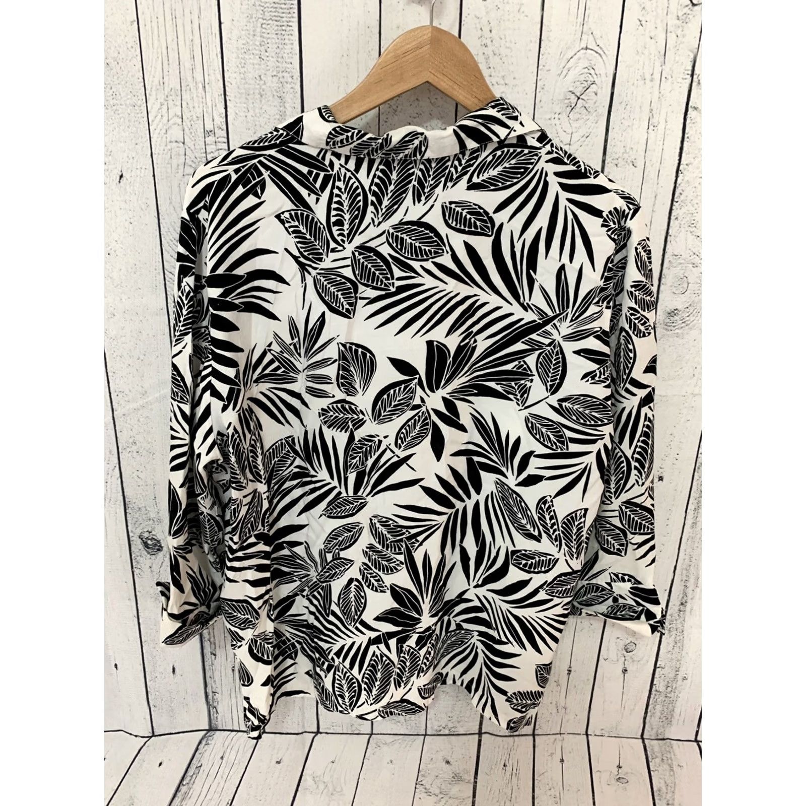 SUNSEA Vintage Sea Suns Floral Hawaiian Aloha 3/4 Sleeve Button Front Top Womens Large Size L / US 10 / IT 46 - 4 Thumbnail