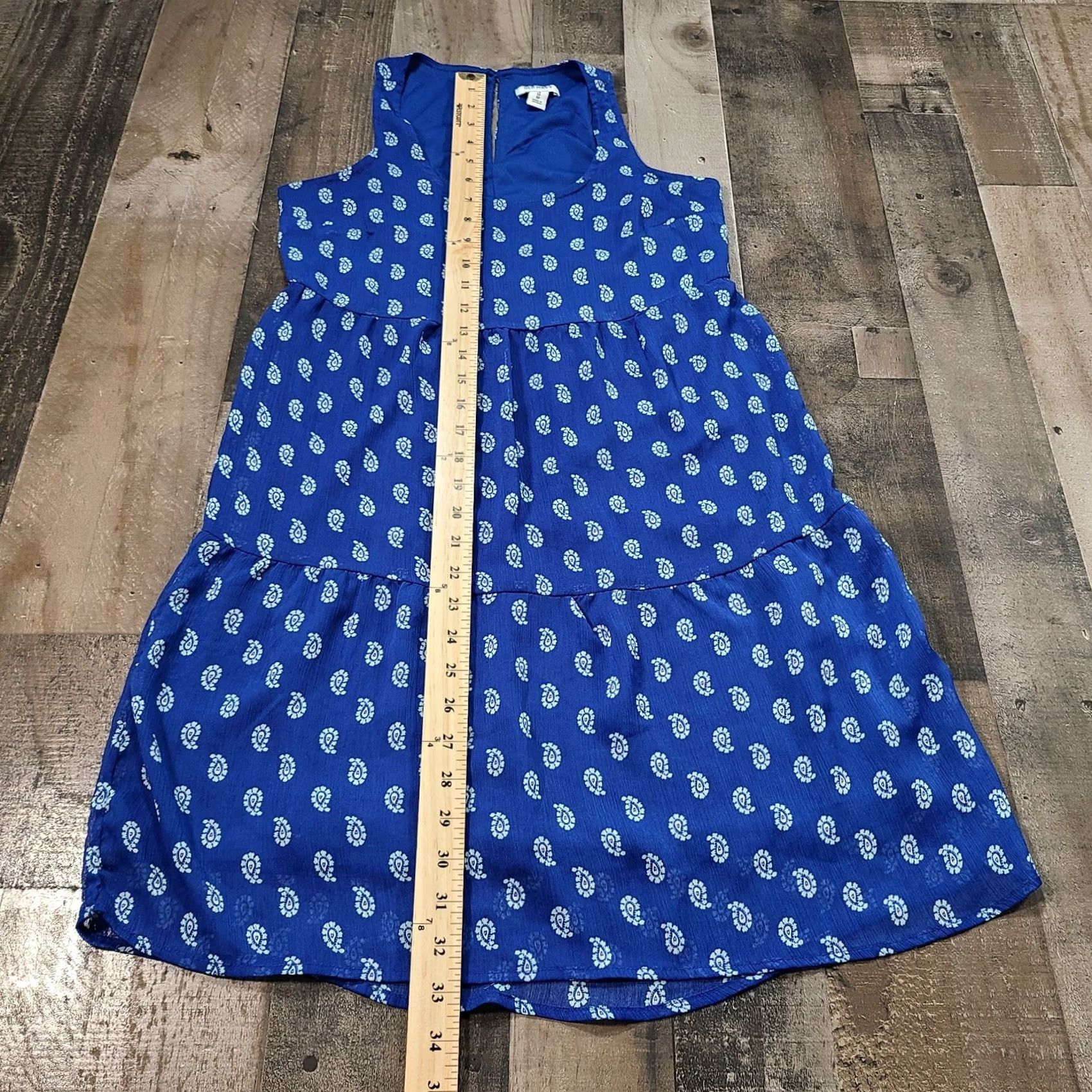 Old Navy Old Navy Dress Womens XS Blue Mini Sundress Paisley Tiered Round Neck Sleeveless Size XS / US 0-2 / IT 36-38 - 6 Thumbnail