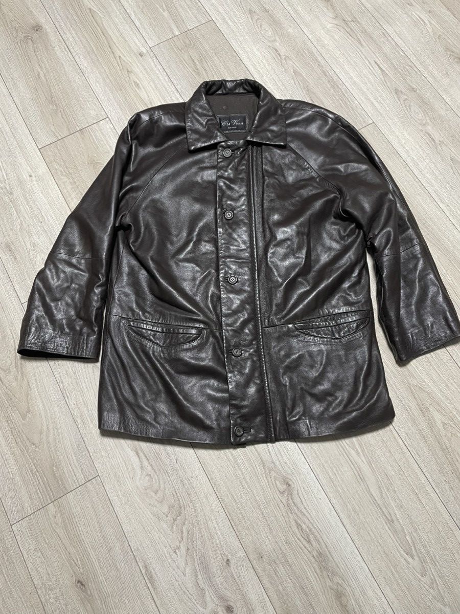 Vera Pelle × Vintage Vintage 90s Italian Vera Pelle Leather Jacket Old Money Euro Size US L / EU 52-54 / 3 - 1 Thumbnail