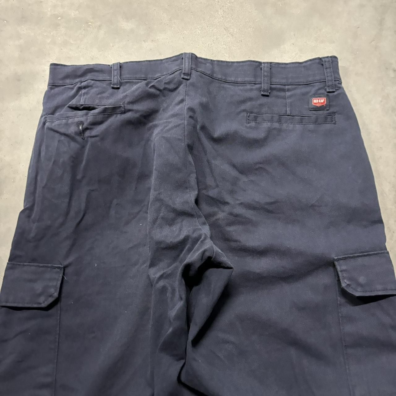 Japanese Brand × Vintage Crazy Vintage Y2K/2000s Baggy Navy Blue Skater Workwear Cargo Pants! Size US 38 / EU 54 - 6 Thumbnail