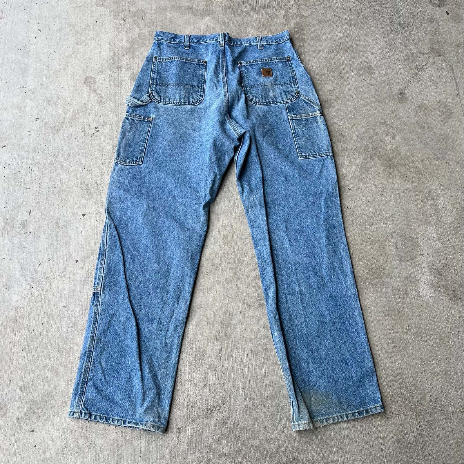 Carhartt × Vintage Carhartt blue denim jeans double knee work carpenter pants Size US 36 / EU 52 - 5 Thumbnail
