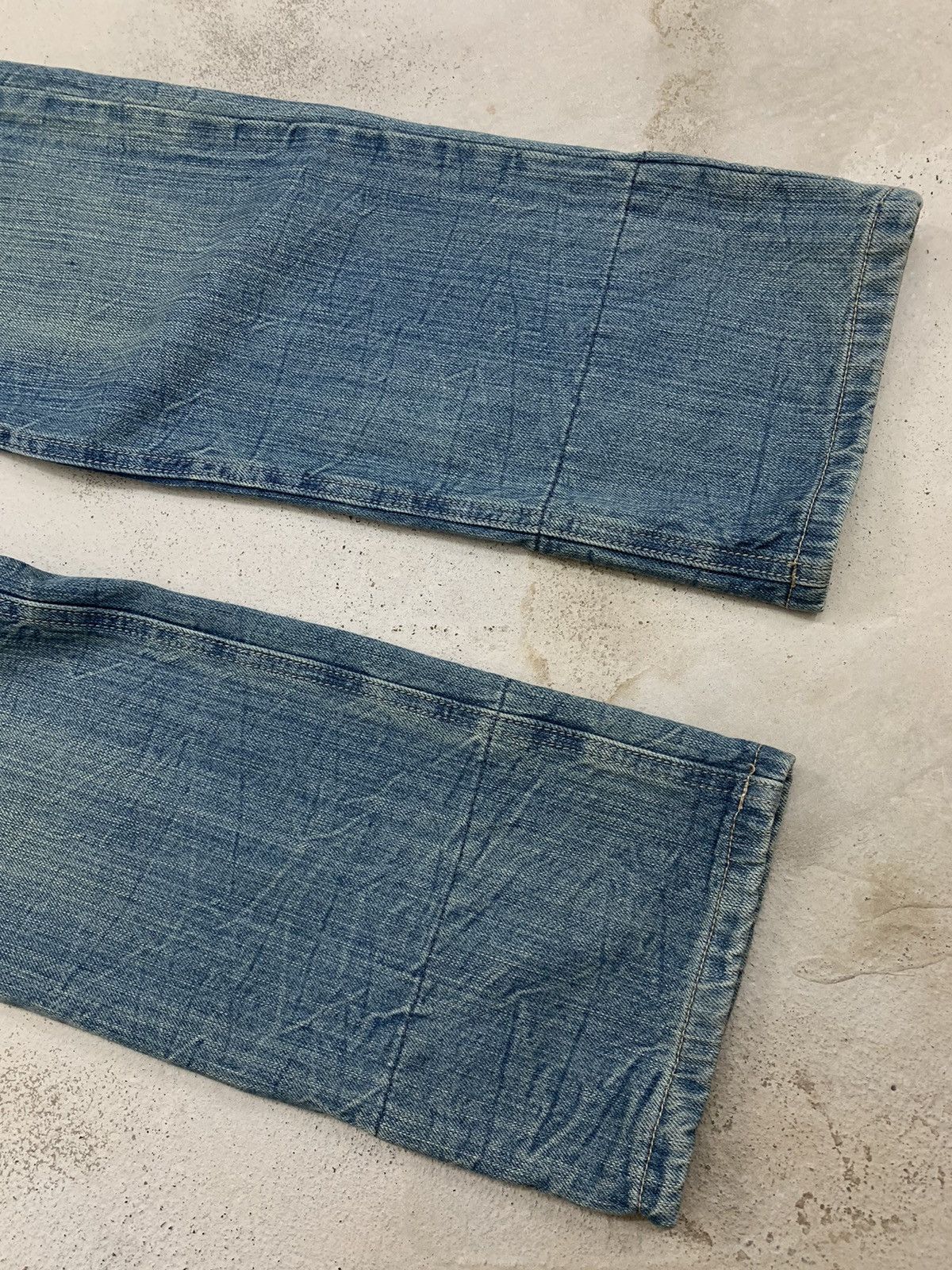 20471120 Double Waist Tartan Plaid Junya Style Distressed Rusty Denim Size US 27 - 6 Thumbnail