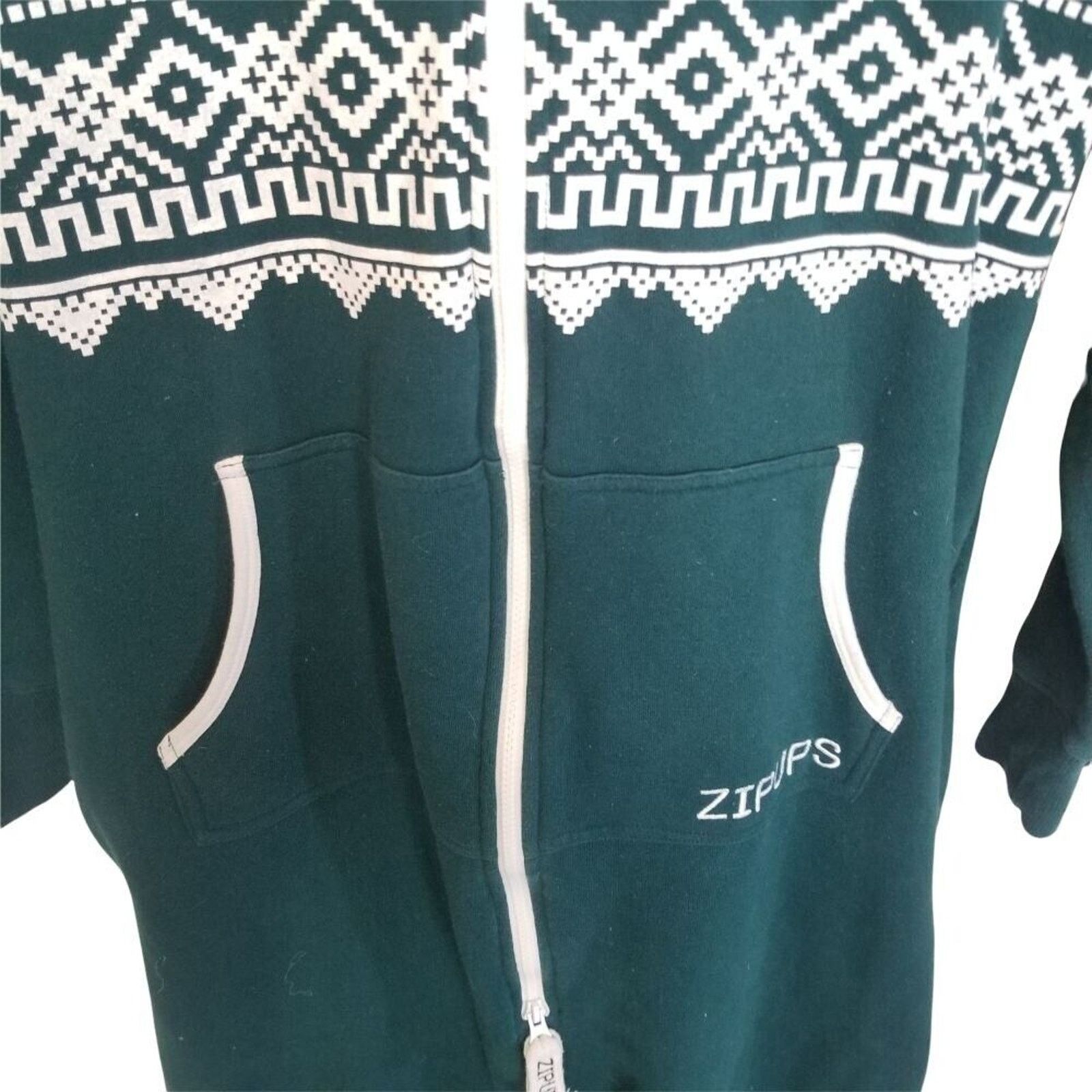 Vintage ZipUps Men One Piece Sweater Hooded Suit XL Nordic Fair Isle Size US XL / EU 56 / 4 - 3 Thumbnail