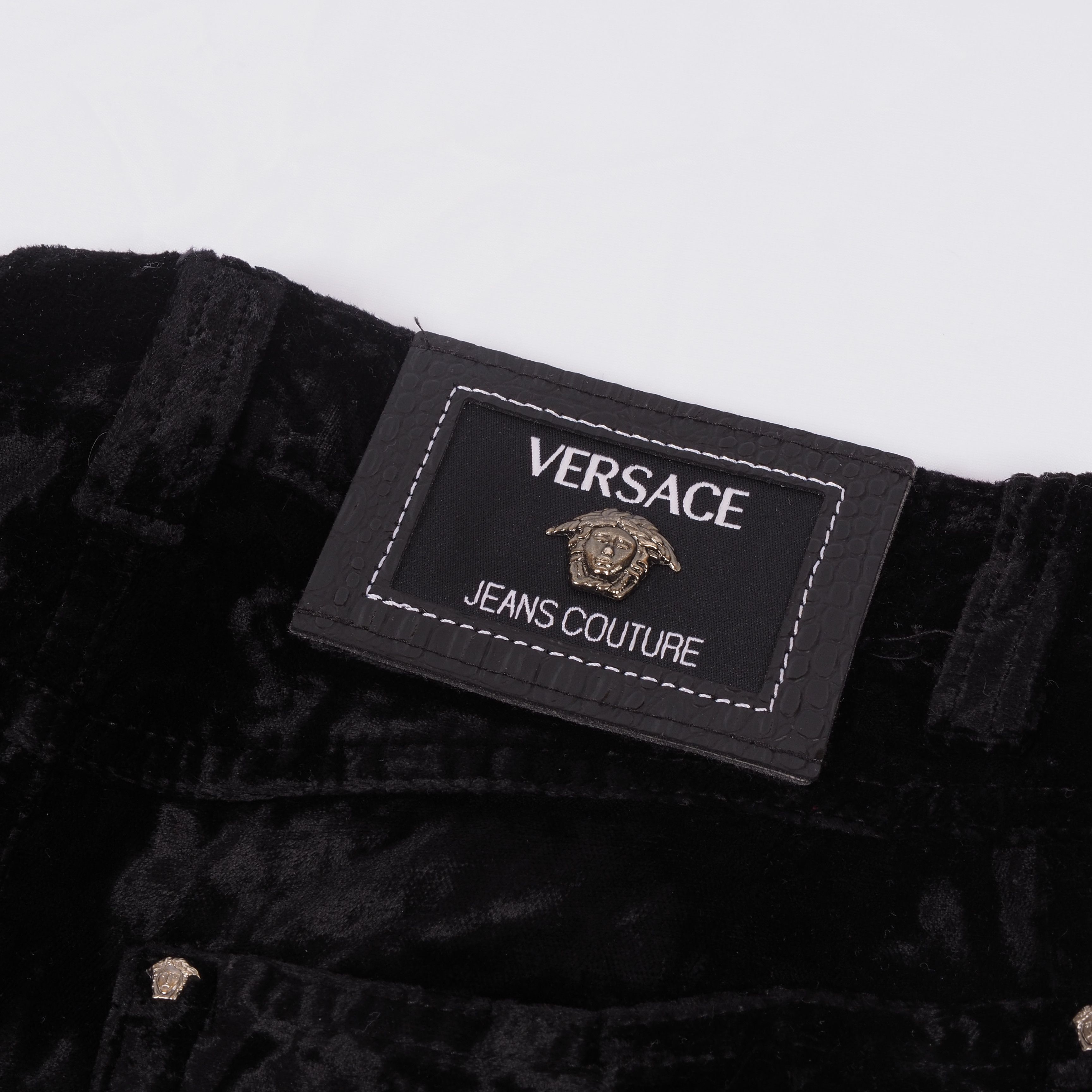 Versace Jeans Couture Versace Jeans Couture Vintage Black Crushed Velvet Pants Size 27" / US 4 / IT 40 - 5 Thumbnail